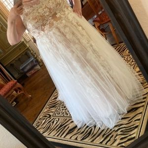 Azazie plus sized goddess wedding dress
